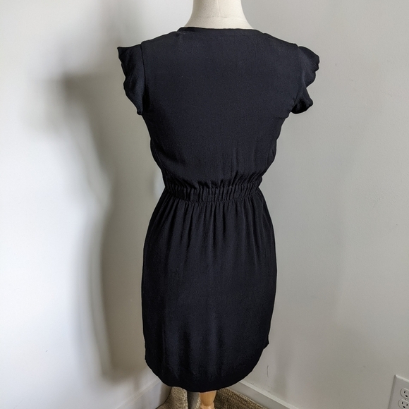 KATE Spade LBD Black Crepe Flutter Sleeve Midi Dress 0 - Picture 8 of 16